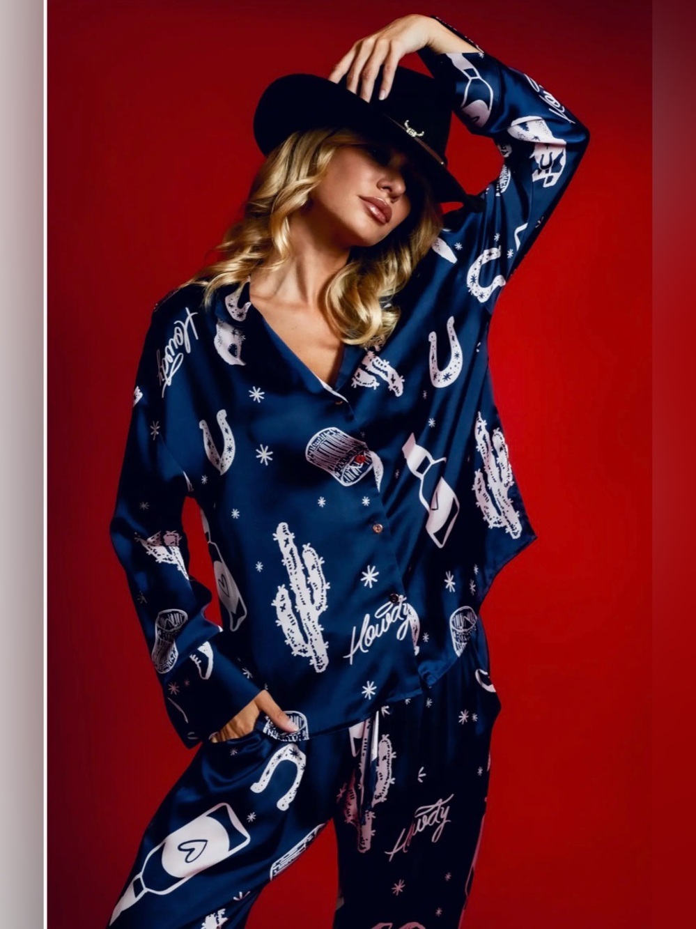 Midnight Bakery Satin Western PJs